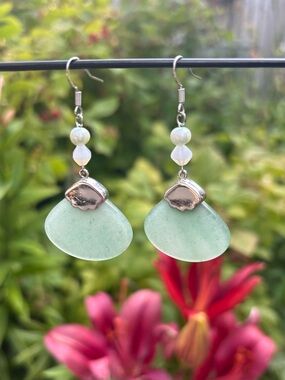 Handmade Aventurine gemstone earrings.